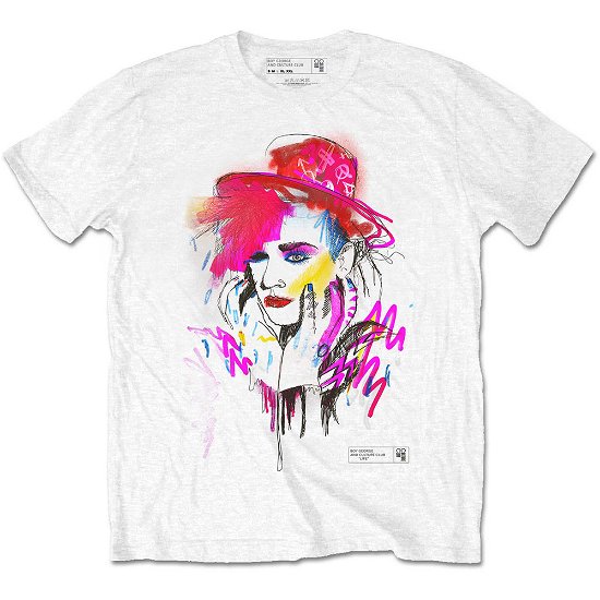 Cover for Boy George &amp; Culture Club · Boy George &amp; Culture Club Unisex T-Shirt: Drawn Portrait (T-shirt) [size S] [White - Unisex edition]