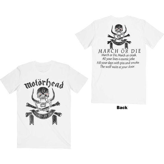 Motorhead Unisex T-Shirt: March or Die (Back Print) - Motörhead - Koopwaar -  - 5056561046129 - 