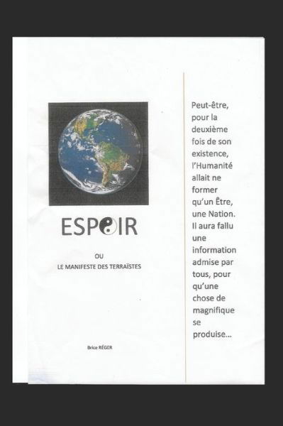 Cover for Brice Réger · Espoir (Paperback Book) (2017)