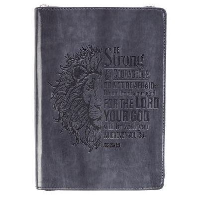 Cover for Luxleather Be Strong &amp; Courageous Zipper Journal (Book) (2018)