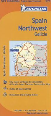 Cover for Michelin Travel &amp; Lifestyle · Michelin Spain: Northwest, Galicia Map 571 (Maps / Regional (Michelin)) (Map) [9 Fol Map edition] (2018)