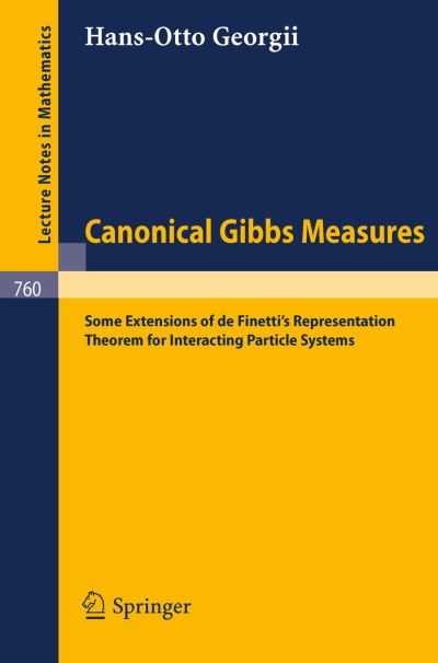 Cover for Hans-otto Georgii · Canonical Gibbs Measures - Lecture Notes in Mathematics (Paperback Book) (1979)