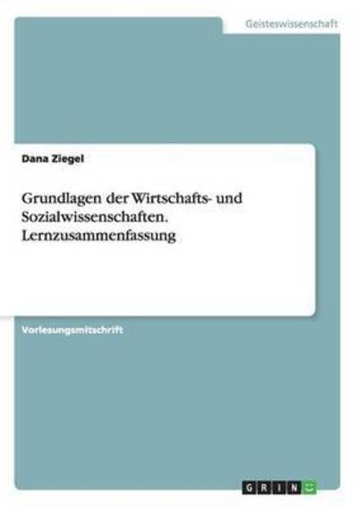 Cover for Ziegel · Grundlagen der Wirtschafts- und (Buch) (2015)