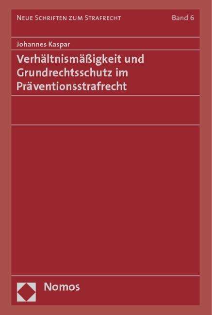 Cover for Kaspar · Verhältnismäßigkeit und Grundrec (Book) (2014)