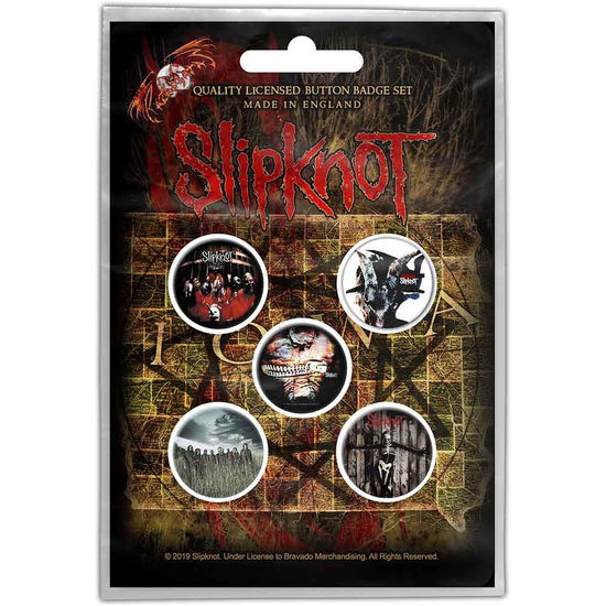 Slipknot Button Badge Pack: Albums - Slipknot - Marchandise - PHD - 5055339798130 - 28 octobre 2019