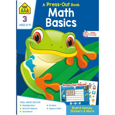 Cover for School Zone · School Zone Math Basics Grade 3 Press-Out Workbook (Paperback Book) (2019)