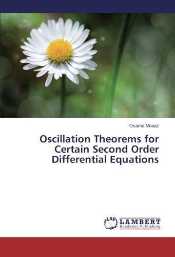 Cover for Osama Moaaz · Oscillation Theorems for Certain Second Order Differential Equations (Taschenbuch) (2014)