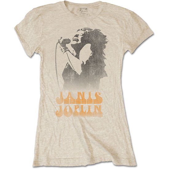 Janis Joplin Ladies T-Shirt: Working The Mic - Janis Joplin - Mercancía -  - 5056170694131 - 