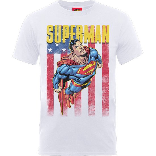 DC Comics Unisex Tee: Superman US Flight - DC Comics - Koopwaar - Brands In Ltd - 5057245256131 - 