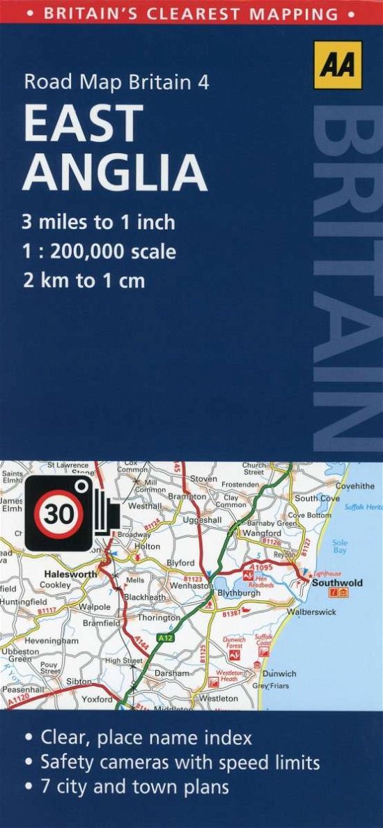 Cover for Aa · AA Road Map Britain: AA Road Map Britain 4: East Anglia (Landkart) (2015)