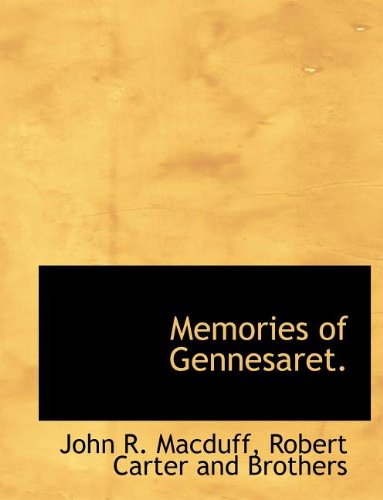 Cover for John R. Macduff · Memories of Gennesaret. (Paperback Book) (2010)