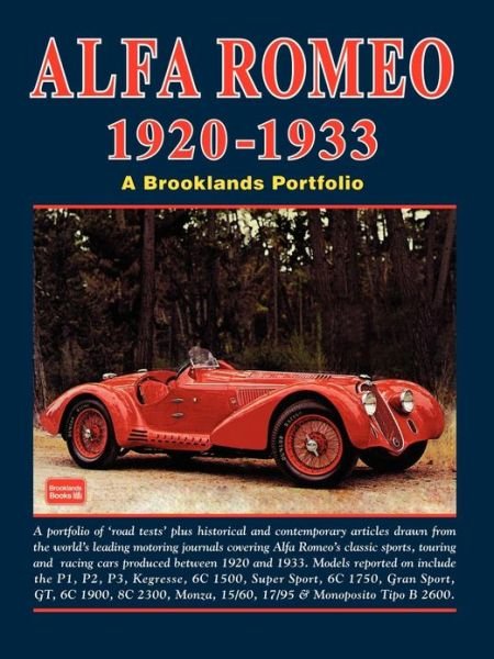 Cover for R M Clarke · Alfa Romeo 1920-1933 Road Test Portfolio (Paperback Bog) (2012)