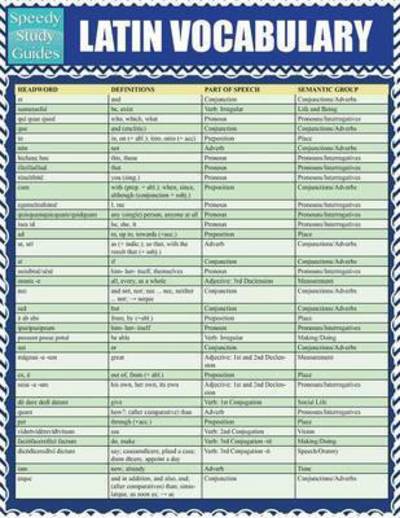 Latin Vocabulary: Quick Study Reference Guide - Speedy Publishing - Books - Speedy Publishing Books - 9781632870131 - April 28, 2014