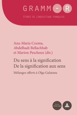 Cover for Du Sens A La Signification / de la Signification Aux Sens: Melanges Offerts A Olga Galatanu - Gramm-R (Paperback Book) (2014)