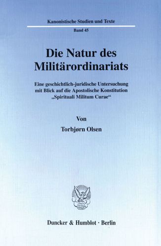 Cover for Olsen · Die Natur des Militärordinariats. (Book) (1998)