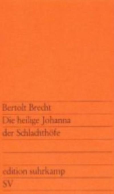 Cover for Bertolt Brecht · Die heilige Johanna der Schlachthofe (Taschenbuch) (1981)