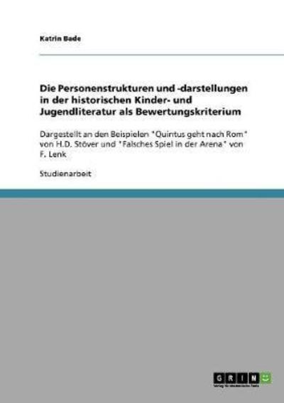 Cover for Bade · Die Personenstrukturen und -darste (Book) [German edition] (2013)