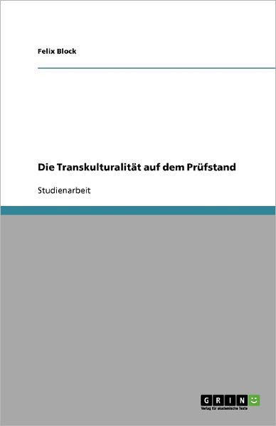 Cover for Block · Die Transkulturalität auf dem Prü (Book) [German edition] (2009)