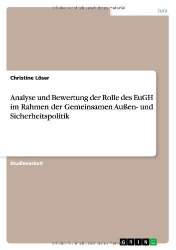 Cover for Löser · Analyse und Bewertung der Rolle d (Book) [German edition] (2011)