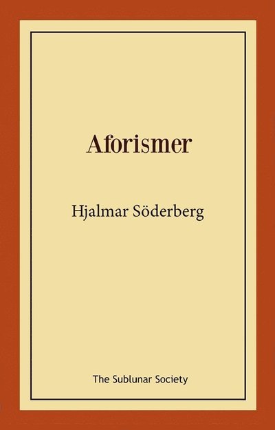 Cover for Hjalmar Söderberg · Aforismer (Buch) (2023)