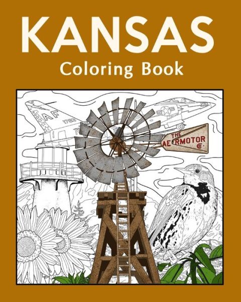 Cover for PaperLand · Kansas Coloring Book: Painting on USA States Landmarks and Iconic (Paperback Book) (2025)