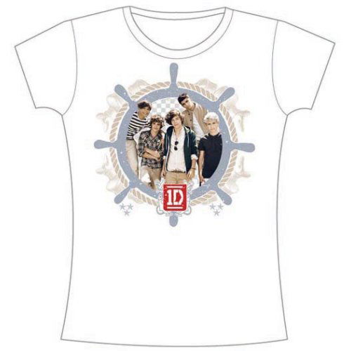 One Direction Ladies T-Shirt: Nautical (Skinny Fit) - One Direction - Mercancía - Global - Apparel - 5055295342132 - 12 de julio de 2013