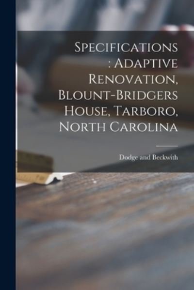 Cover for Dodge and Beckwith (Firm) · Specifications (Paperback Book) (2021)