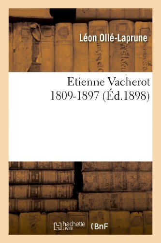 Cover for Olle-laprune-l · Etienne Vacherot 1809-1897 (Taschenbuch) (2013)