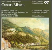 Cantus Missae - Rheinberger / Happel / Suss / Engels / Bernius - Musik - Carus - 0409350831133 - 29. Oktober 2002