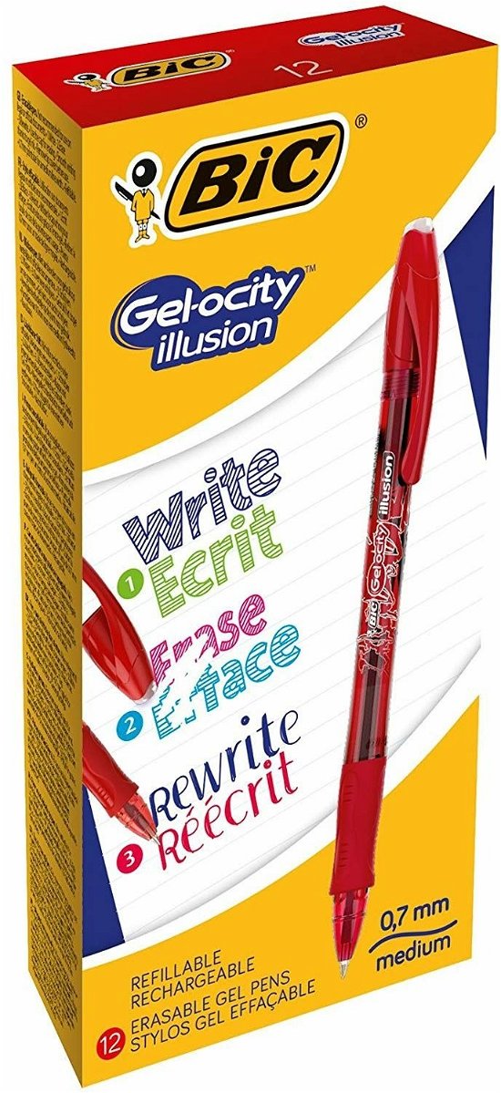 Cover for Bic · Bic - Bic Gel-ocity Illusion Med Erasable Rollerball Red Pk12 (PS4)