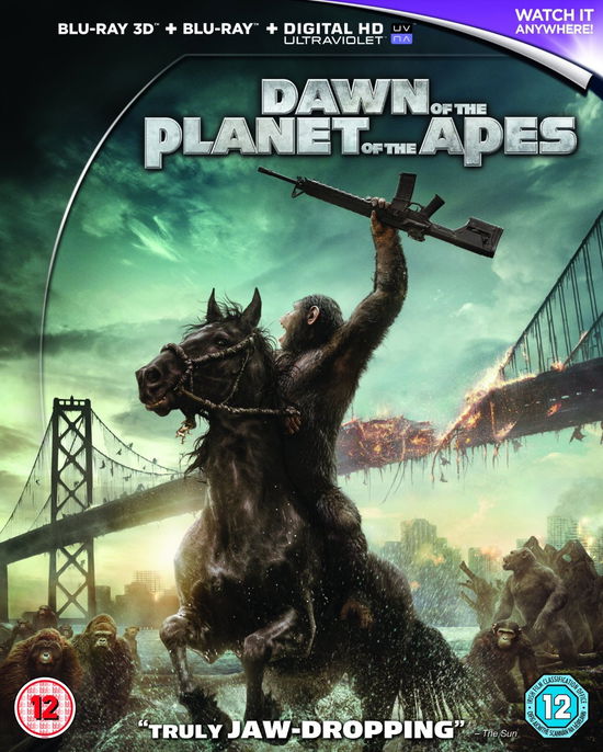 Cover for Dawn Of The Planet Of The Apes 3D BD Digital HDRegion BA · Planet Of The Apes - Dawn Of The Planet Of The Apes 3D (Blu-ray) (2014)