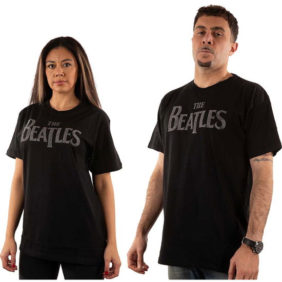 Cover for The Beatles · The Beatles Unisex T-Shirt: Drop T Crystals (Embellished) (T-shirt) [size M] [Black - Unisex edition]