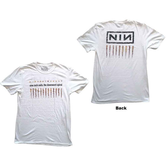 Cover for Nine Inch Nails · Nine Inch Nails Unisex T-Shirt: Downward Spiral (Back Print) (T-shirt) [size M] [White - Unisex edition] (2021)