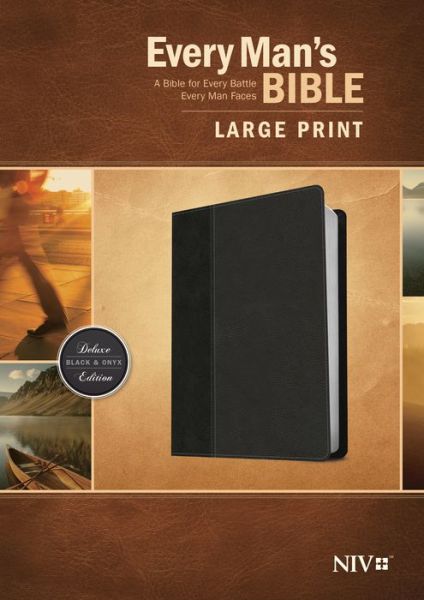 Cover for Dean Merrill · Every Man's Bible NIV, Large Print, TuTone (LeatherLike, Onyx / Black) (Leather Book) [Black Imitation] (2015)