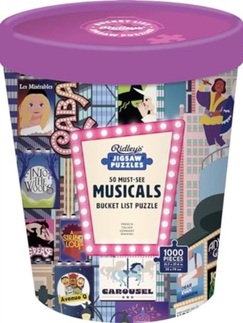 50 Must-See Musicals Bucket List 1000-Piece Puzzle - Ridley's Games - Brætspil - Chronicle Books - 9781797229133 - 8. august 2024