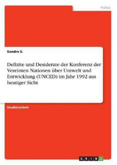 Cover for S. · Defizite und Desiderate der Konferen (Buch) [German edition] (2015)