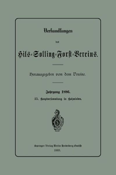 Cover for Dem Dereine · Verhandlungen Des Hils-solling-forst-vereins (Paperback Book) [German, 1889 edition] (1901)