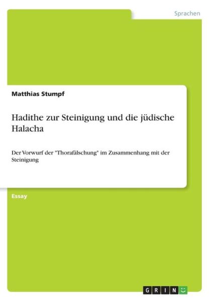 Cover for Stumpf · Hadithe zur Steinigung und die j (Book)