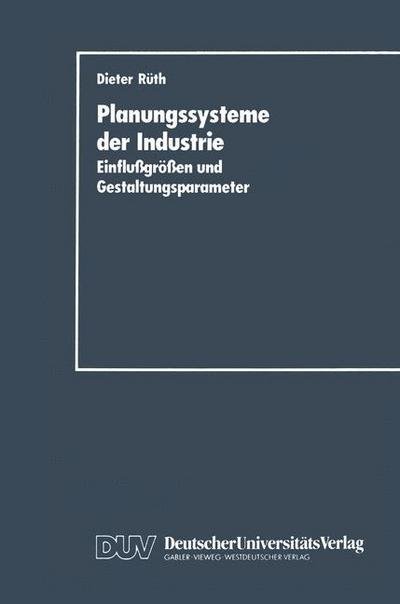 Cover for Dieter Ruth · Planungssysteme der Industrie (Paperback Book) [1989 edition] (1989)