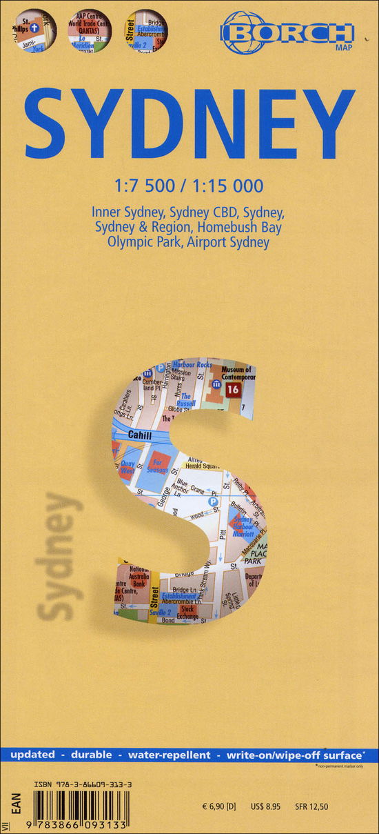 Cover for Berndtson Et Berndtson · Sydney, Borch Map: Sydney, Inner Sydney, Sydney CBD, Sydney &amp; Region, Homebush Bay, Olympic Park, Airport Sydney - Borch Map (Map) [8 Revised edition] (2012)