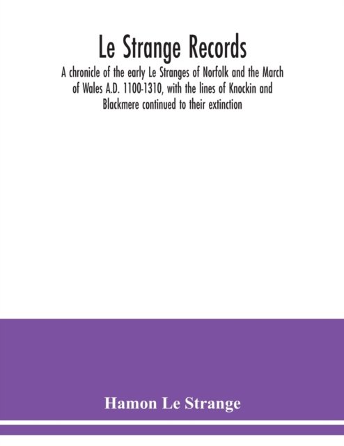 Cover for Hamon Le Strange · Le Strange records (Paperback Book) (2020)