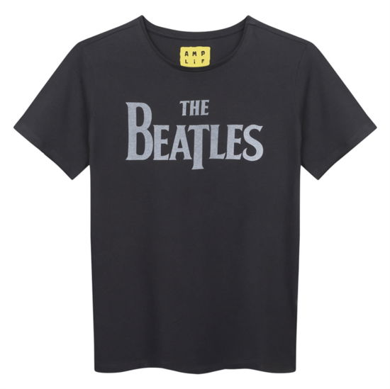 Cover for The Beatles · Beatles - Logo Amplified Vintage Charcoal Kids T-Shirt 5/6 Years (Kläder) (2023)
