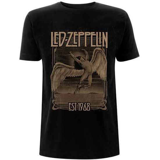 Led Zeppelin Unisex T-Shirt: Faded Falling - Led Zeppelin - Produtos - MERCHANDISE - 5056187705134 - 27 de dezembro de 2019