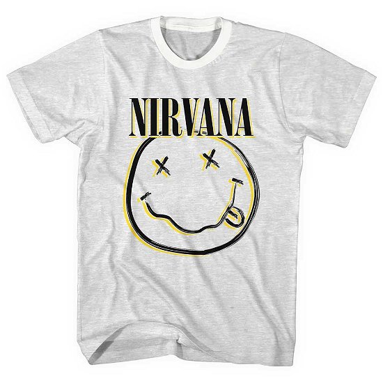 Nirvana Unisex Ringer T-Shirt: Inverse Smiley - Nirvana - Merchandise -  - 5056561037134 - 