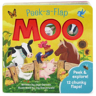 Cover for Jaye Garnett · Moo: Peek a Flap Children's Board Book (Kartonbuch) (2019)