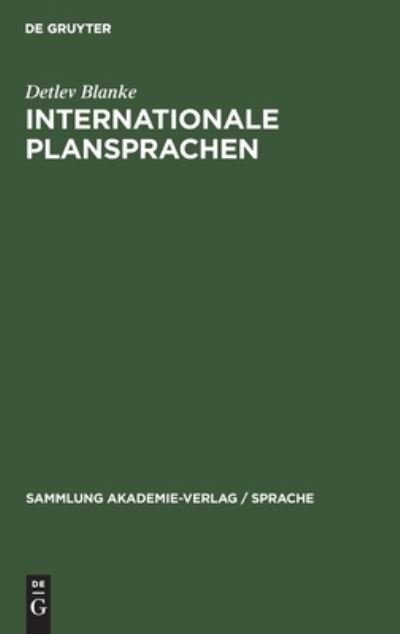 Cover for Detlev Blanke · Internationale Plansprachen (Hardcover Book) (1986)