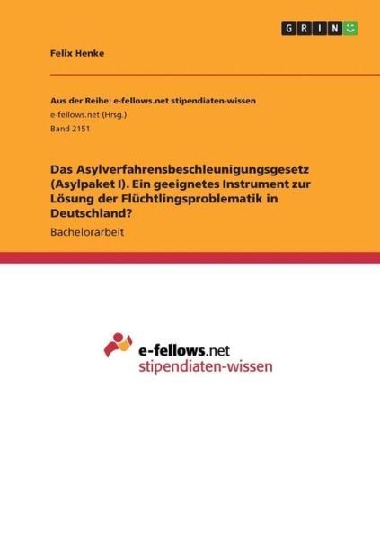 Cover for Henke · Das Asylverfahrensbeschleunigungs (Book) (2016)