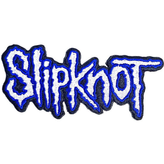 Slipknot Standard Woven Patch: Cut-Out Logo Blue Border - Slipknot - Merchandise -  - 5056368642135 - 