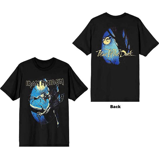 Iron Maiden Unisex T-Shirt: Fear of the Dark Oval Eddie Moon (Back Print) - Iron Maiden - Koopwaar -  - 5056561030135 - 