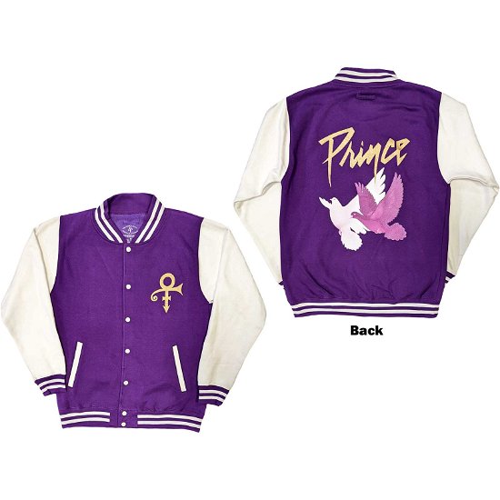 Prince Unisex Varsity Jacket: Doves (Back Print) - Prince - Merchandise -  - 5056561069135 - 
